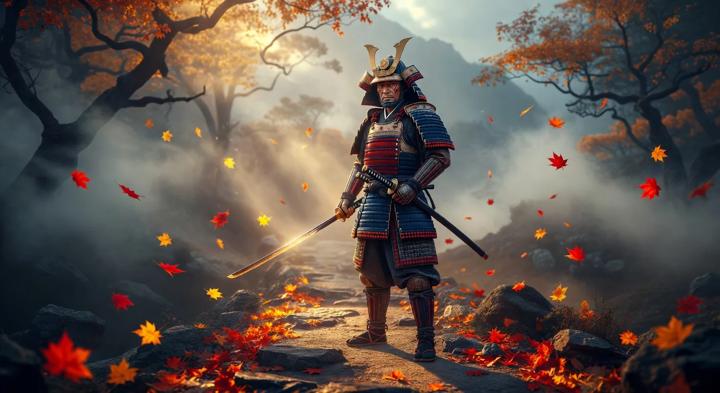Samurai Warrior in Traditional Armor